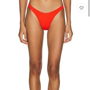 L*Space Women's Red/Orange Bikini Bottom - Small (size 2-4)